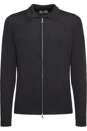 JOHN SMEDLEY Suéter De Lana Extrafina Con Cremallera