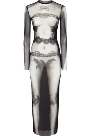 Jean Paul Gaultier Vestido De Malla Estampado