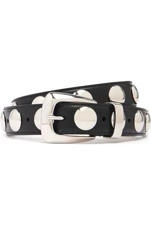 Khaite Cinturón Benny De Piel Y Tachuelas 3cm