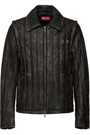 Diesel Chaqueta De Piel Desgastado