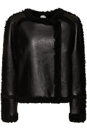 MAGDA BUTRYM Chaqueta De Piel Y Shearling Sin Cuello