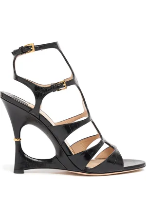 Tom Ford Sandalias De Piel Efecto Cocodrilo 105mm