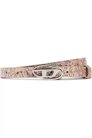 Diesel Cinturón De Piel Sintético Con Glitter