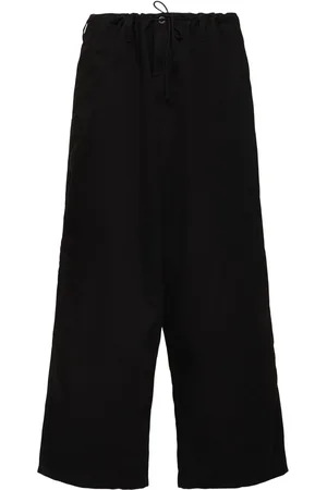 YOHJI YAMAMOTO Pantalones Anchos De Algodón