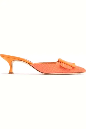 Manolo Blahnik Sandalias De Piel Efecto Cocodrilo 50mm