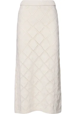 Elie saab Falda Midi De Lana Y Cashmere