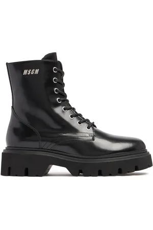 Msgm Botas Combat De Piel 40mm