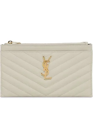 Saint Laurent Clutch "monogram Bill" De Piel Pespunteada