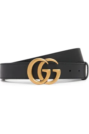 Gucci Cinturón "gg" De Piel Con Hebilla 3cm