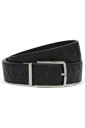 Bottega Veneta Cinturón "intreccio" Reversible De Piel 3.5cm