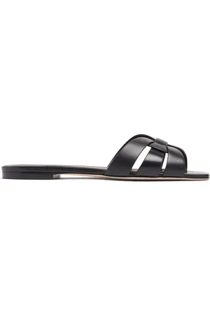 Saint Laurent Sandalias Mules Tribute De Piel 10mm