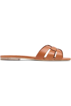 Saint Laurent Sandalias Mules Tribute De Piel 10mm