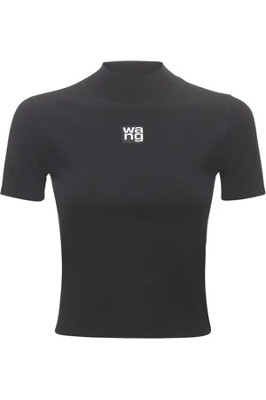 Alexander Wang Camiseta De Jersey Stretch Con Parche Con Logo