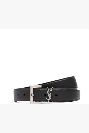 Saint Laurent Cinturón Fino De Piel Con Logo 3cm