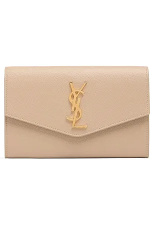 Saint Laurent Cartera Uptown De Piel De Grano