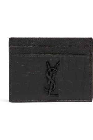 Saint Laurent Tarjetero De Piel Efecto Cocodrilo