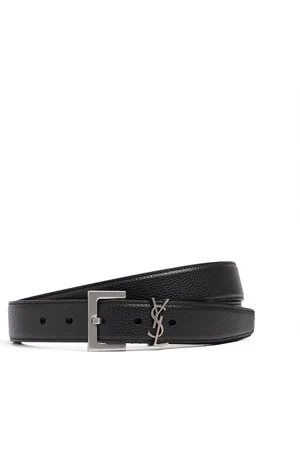 Saint Laurent Cinturón De Piel Con Monograma 3cm