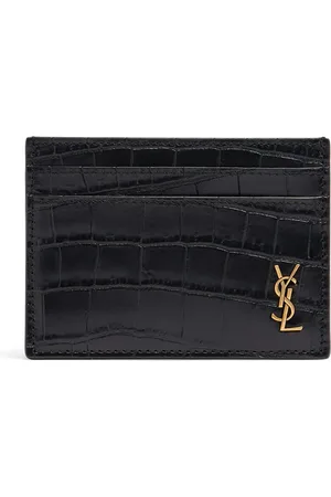Saint Laurent Tarjetero De Piel Efecto Cocodrilo