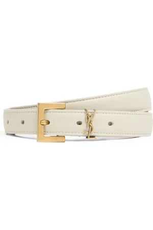 Saint Laurent Cinturón De Piel Con Monograma 20mm