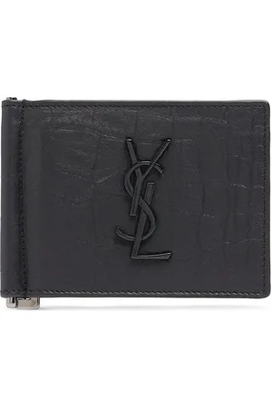 Saint Laurent Cartera De Piel En Relieve Con Monograma