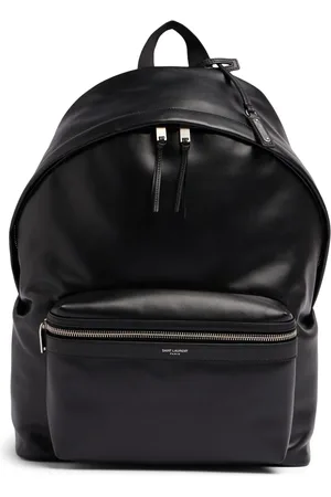 Saint Laurent Mochila De Piel Con Logo