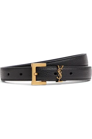 Saint Laurent Cinturón De Piel Con Monograma
