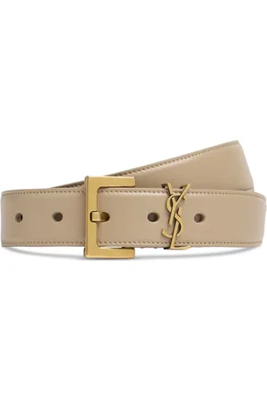 Saint Laurent Cinturón De Piel Con Monograma 3cm