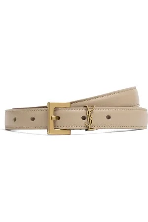 Saint Laurent Cinturón De Piel Con Monograma 2cm