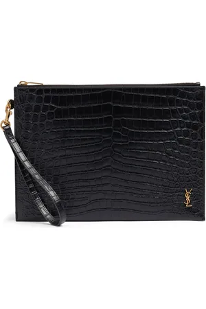 Saint Laurent Porta Ipad Ysl De Piel Efecto Cocodrilo