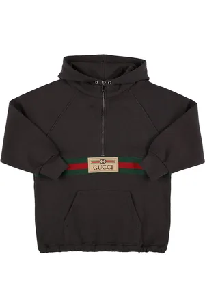 Gucci Sudadera De Algodón Con Tribanda Y Capucha