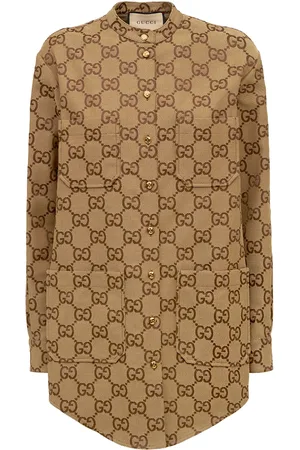 Gucci Camisa Oversize De Lona Gg
