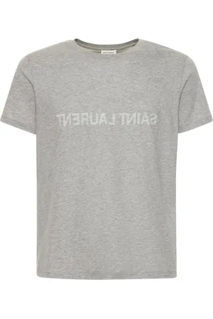 Saint Laurent Camiseta De Jersey De Algodón Con Logo