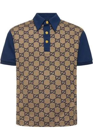 Gucci Polo De Algodón Y Seda Maxi Gg