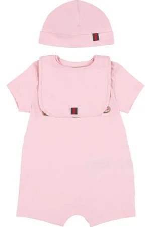 Gucci Pelele, Gorro Y Babero De Algodón Con Logo