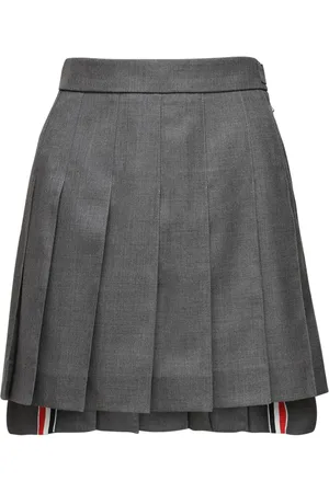 Thom Browne Mini Falda Plisada De Lana