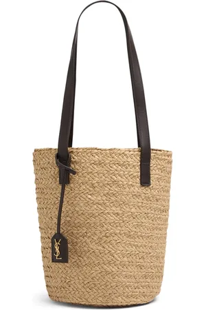 Saint Laurent Bolso De Hombro Panier Rafia