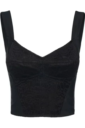 Dolce & Gabbana Top Corto De Encaje Y Satén
