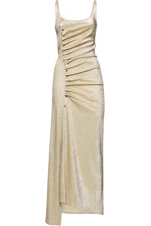 Paco rabanne Vestido Midi De Jersey De Viscosa Y Lúrex
