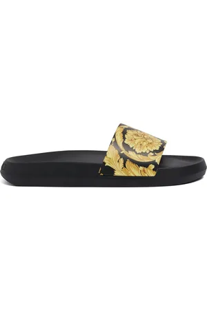 VERSACE Sandalias Planas De Goma Con Estampado Barroco