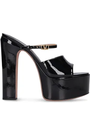VALENTINO GARAVANI Sandalias Mules De Charol 155mm