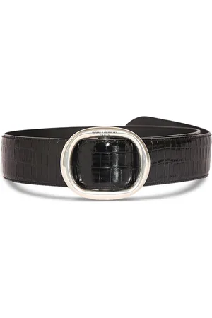 Saint Laurent Cinturón De Piel Efecto Cocodrilo