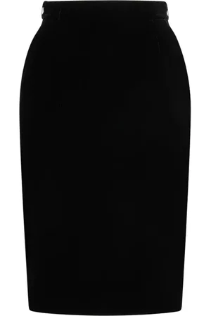 Saint Laurent Falda Midi De Mezcla De Viscosa