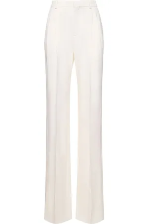 Saint Laurent Pantalones Anchos De Lana