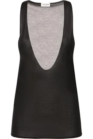 Saint Laurent Top De Seda Sin Mangas
