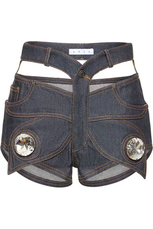 AREA Shorts De Denim De Drill De Algodón Lavado