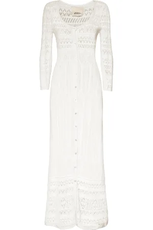 Isabel Marant Vestido Largo De Algodón Crochet