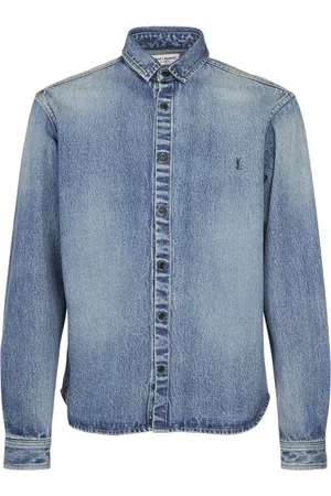 Saint Laurent Camisa De Denim De Algodón
