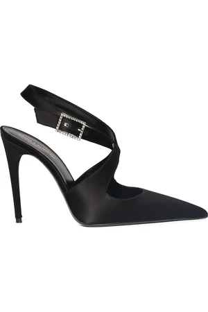 Saint Laurent Zapatos De Tacón Destalonados De Satén 110mm