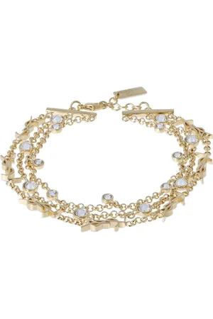 Saint Laurent Brazalete De Bronce Y Cristales