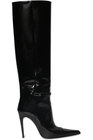 Saint Laurent Botas De Piel Con Hebilla 110mm